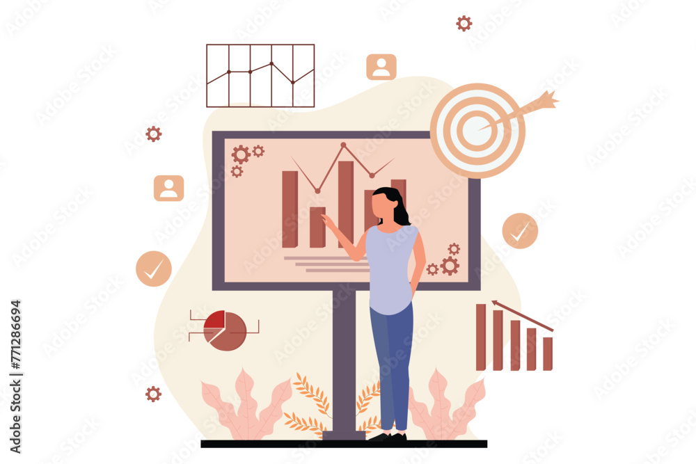 Business Management Flat Design Illustration