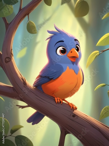 cute bird cartoon animation