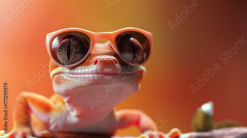Welttag der Reptilien des Reptilslustiger Gecko farbenfroh isoliert Internationaler Tag 21. Oktober Generative AI photo