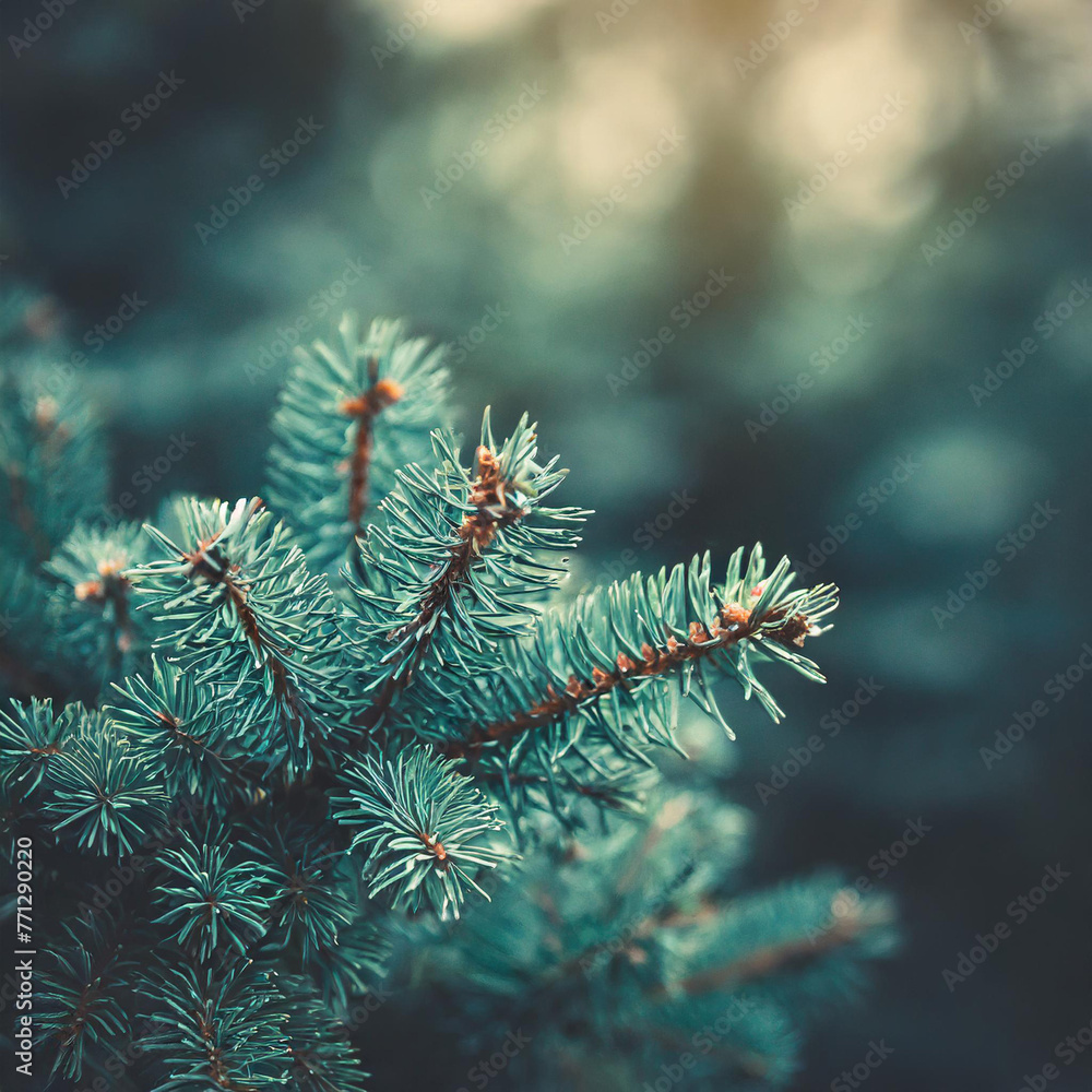 Beautiful Christmas Background with green fir tree brunch close up. Copy space, trendy moody dark toned design for seasonal quotes. Vintage December wallpaper. Natural winter holiday forest backdrop Beautiful Christmas Background with green fir tree brunch close up. Copy space, trendy moody dark toned design for seasonal quotes. Vintage December wallpaper. Natural winter holiday forest backdrop