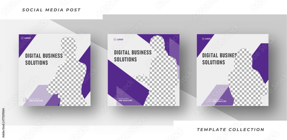 Digital business solutions live webinar and corporate social media post template