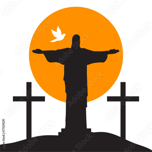 silhouette of the risen christ