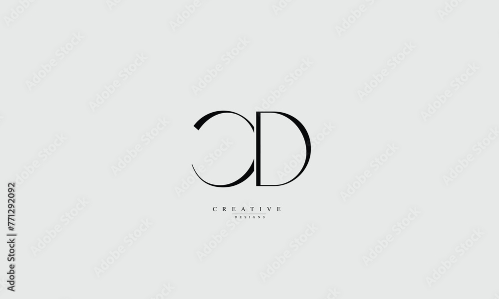 Obraz premium Alphabet letters Initials Monogram logo CD DC C D