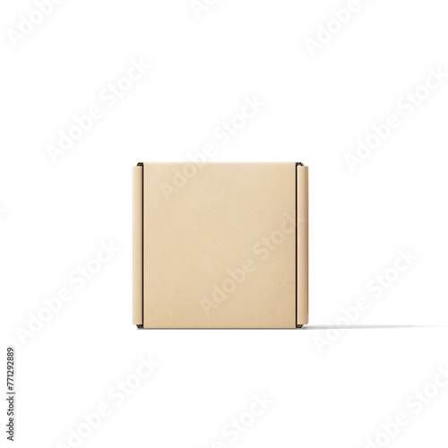 Kraft fordable paper box isolated on transparent background , can be used in a variety of industries, such as food and beverage, cosmetics, and electronics. © robi