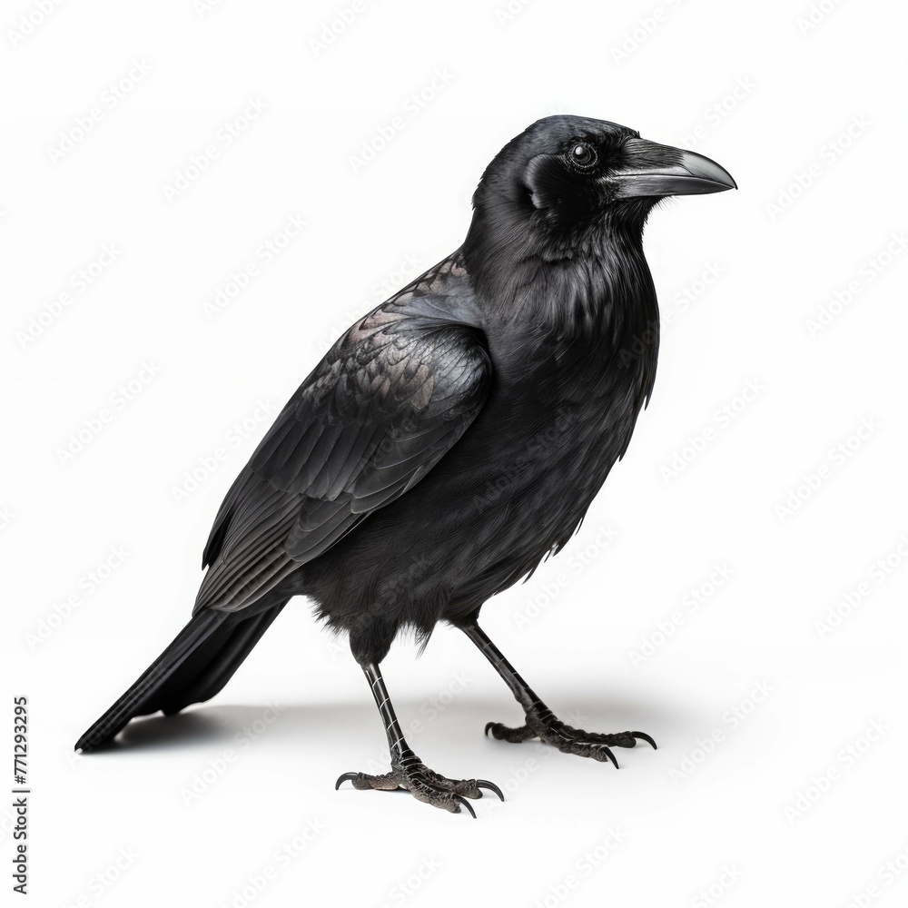 Obraz premium Crow isolated on white background