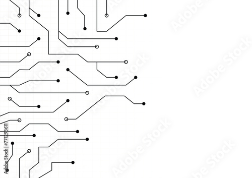 abstract technology line and dot connection geometric circuit broad background vector illustration.