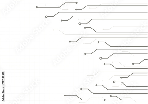 abstract technology geometric circuit broad line and dot connection background vector illustration.