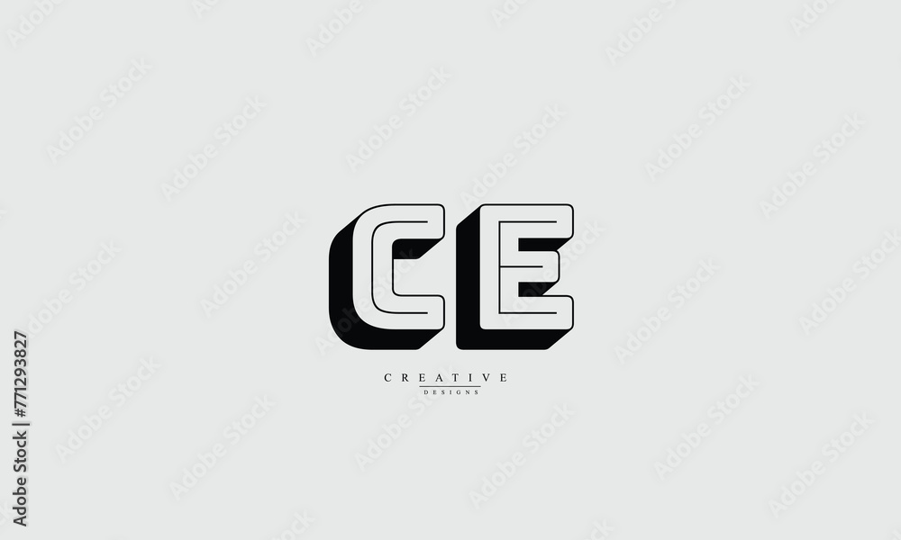 Alphabet letters Initials Monogram logo CE EC C E Alphabet letters Initials Monogram logo CE EC C E