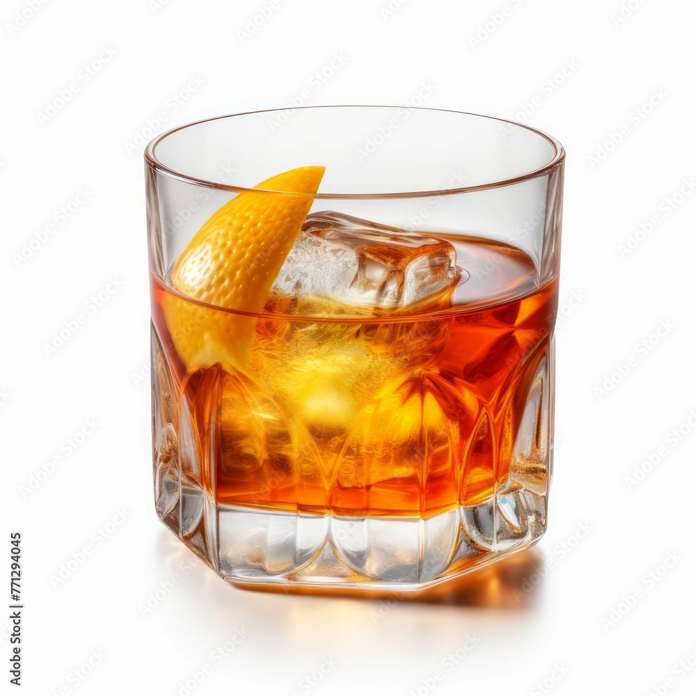 Old Fashioned Cocktail, isolated on white background Old Fashioned Cocktail, isolated on white background