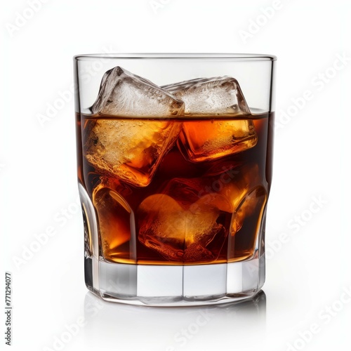 Black Russian Cocktail, isolated on white background