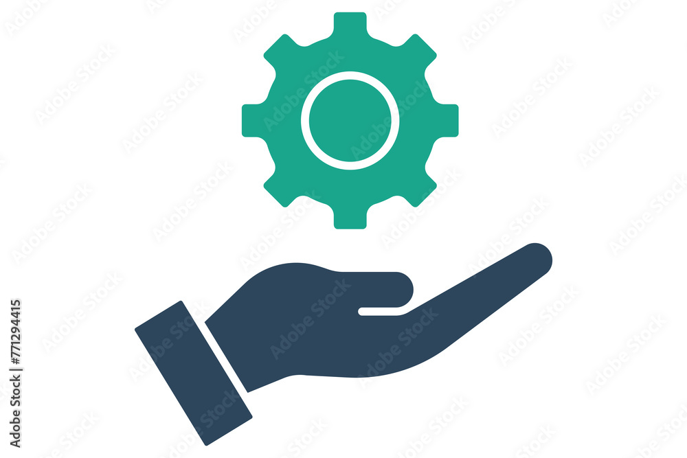 resource icon. hand with gear. icon related to action plan, business. solid icon style. business element illustration resource icon. hand with gear. icon related to action plan, business. solid icon style. business element illustration