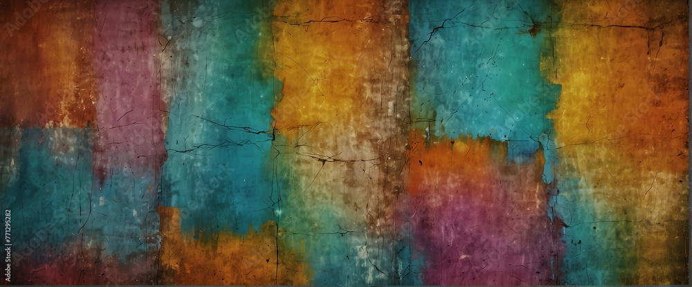 Colorful wall texture grunge rough abstract with scratches and small cracks from Generative AI
