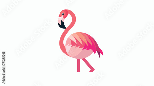 Flamingo logo template Flat vector isolated on white