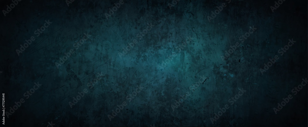 Deep sapphire to dark teal color gradient wall texture grunge rough abstract with scratches and small cracks from Generative AI - obrazy, fototapety, plakaty 