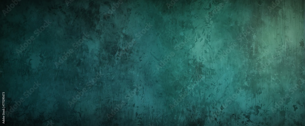 Jade green to turquoise blue color gradient wall texture grunge rough abstract with scratches and small cracks from Generative AI - obrazy, fototapety, plakaty 