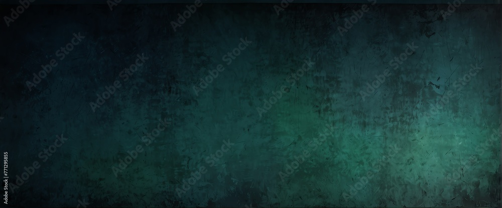 Obraz premium Midnight blue to forest green color gradient wall texture grunge rough abstract with scratches and small cracks from Generative AI
