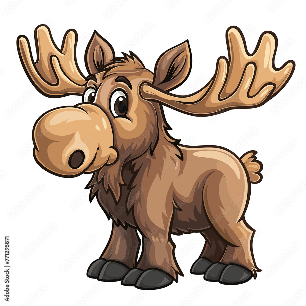Moose Cartoon Icon, isolated on transparent background, Illustrations PNG