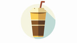 Frappe coffee straw take out container - round icon