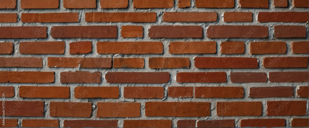 Red brick wall texture grunge rough abstract with scratches and small cracks from Generative AI Red brick wall texture grunge rough abstract with scratches and small cracks from Generative AI