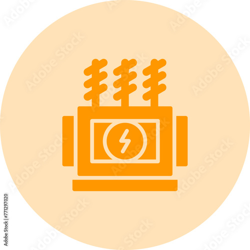 Power Transformer Vector Icon