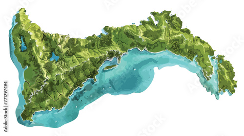 Guantanamo province of Cuba. Bilevel elevation map  photo