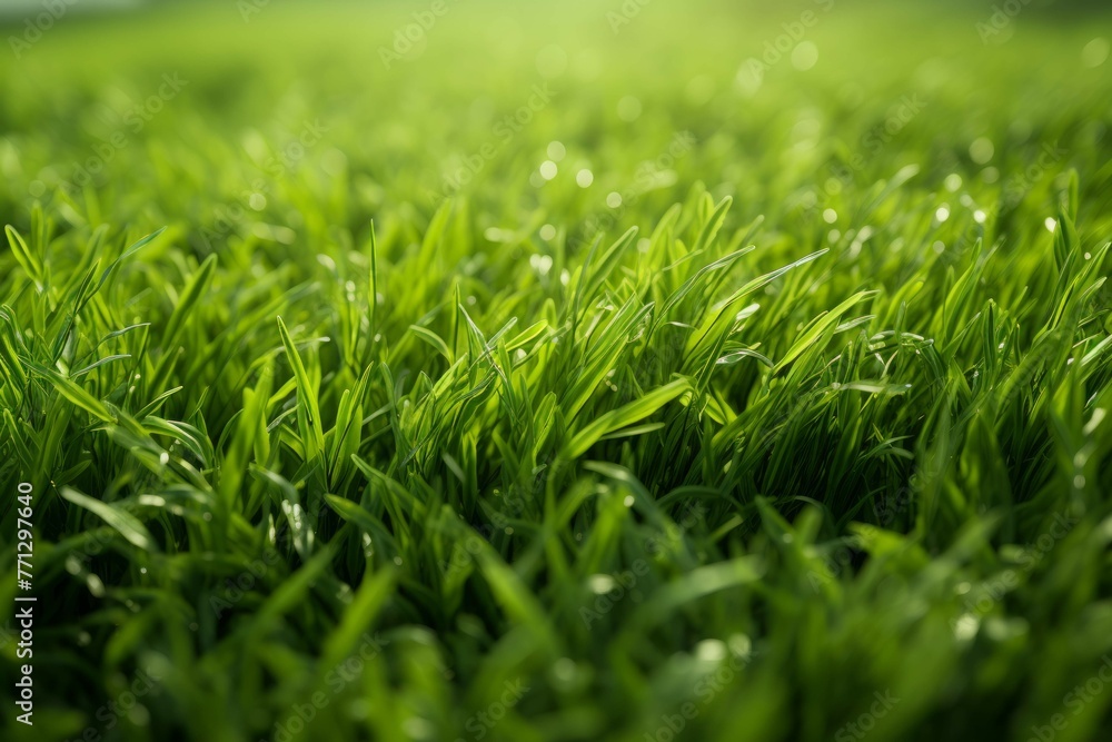 A field of grass, with its lush blades and vibrant green color A field of grass, with its lush blades and vibrant green color