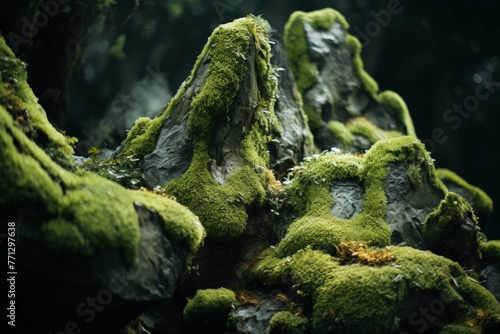 A mossy rock formation, with its vibrant green moss and lichens © Michael Böhm