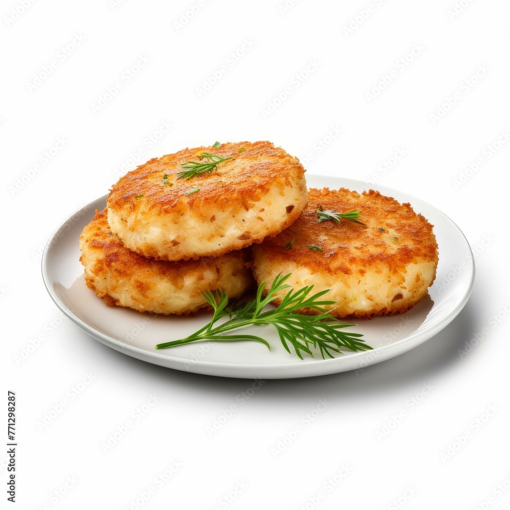 Crab Cakes isolated on white background Crab Cakes isolated on white background