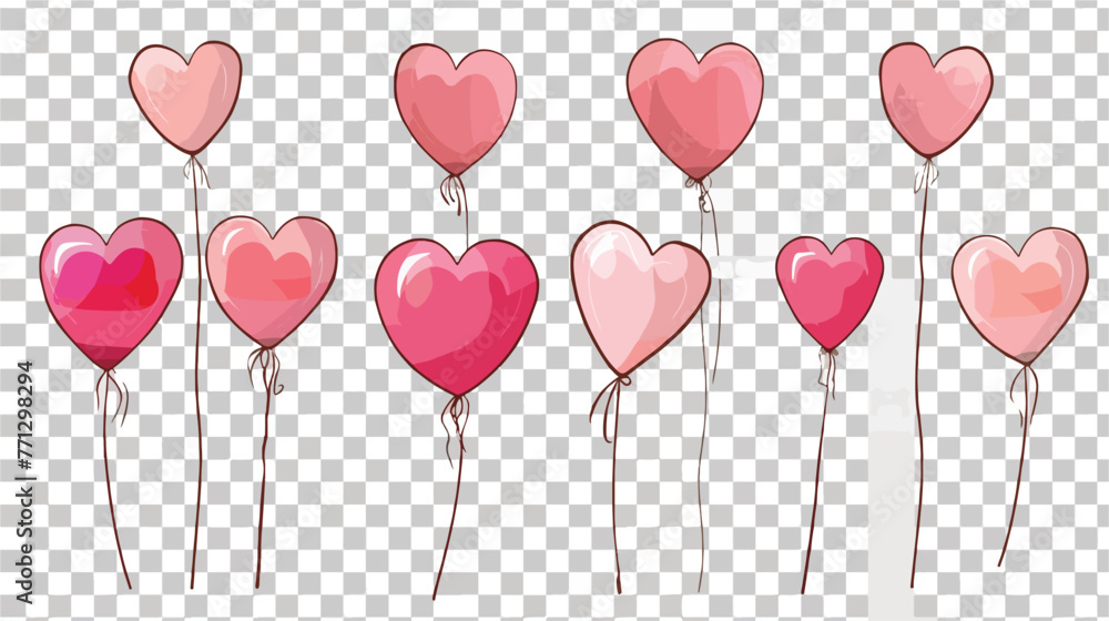 Heart balloons Vector illustration on a transparent b