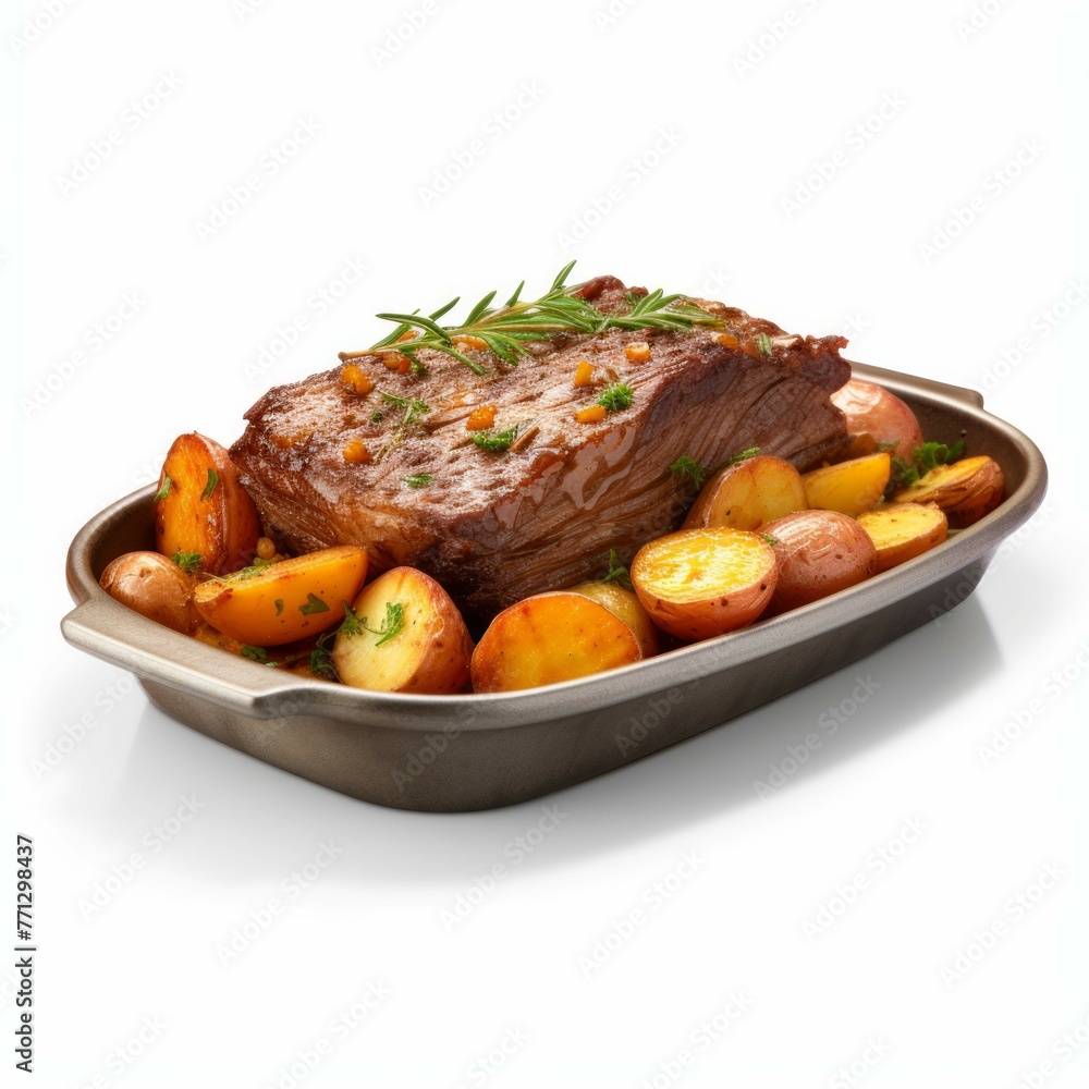 Pot Roast isolated on white background Pot Roast isolated on white background