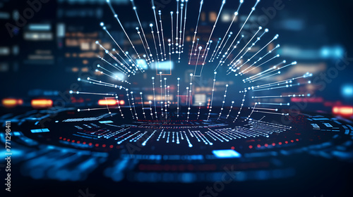 Wallpaper Mural Big Data Technologies. Futuristic Interface on digital monitor Torontodigital.ca