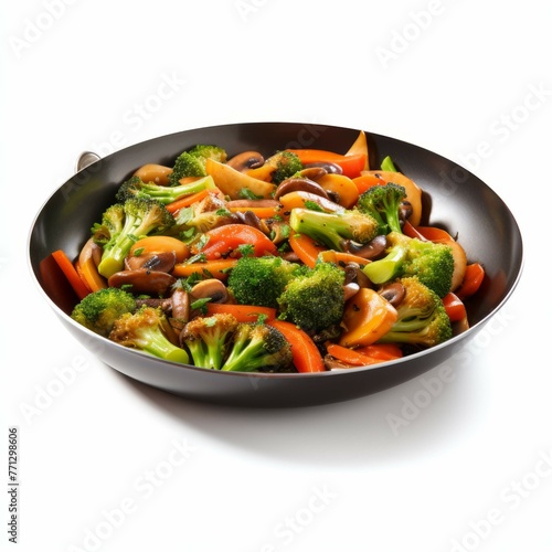 Vegetable Stir Fry isolated on white background