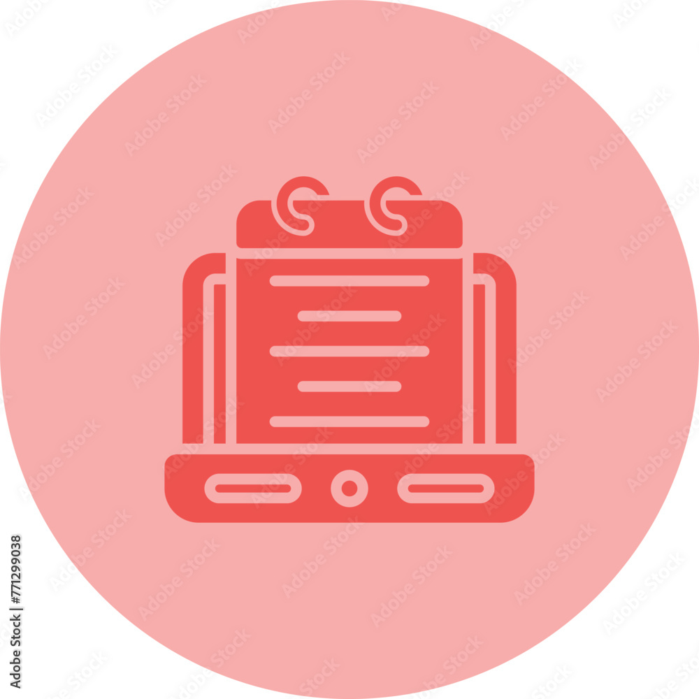Laptop with notepad Vector Icon Laptop with notepad Vector Icon