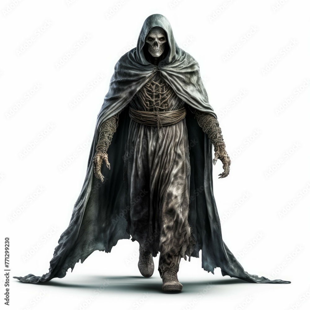Necromancer isolated on white background Necromancer isolated on white background