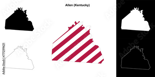 Allen county (Kentucky) outline map set