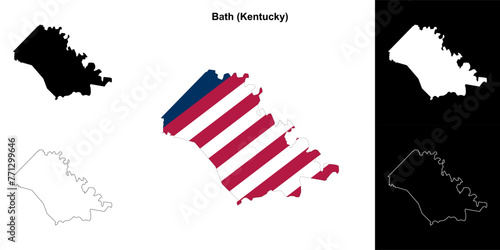 Bath county (Kentucky) outline map set