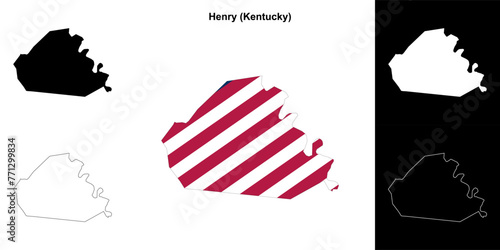 Henry county (Kentucky) outline map set