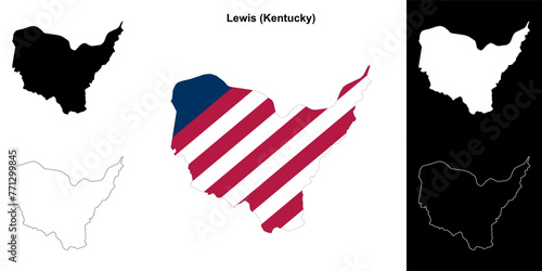 Lewis county (Kentucky) outline map set