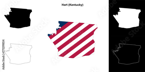 Hart county (Kentucky) outline map set
