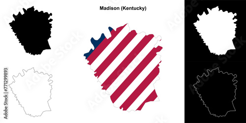 Madison county (Kentucky) outline map set