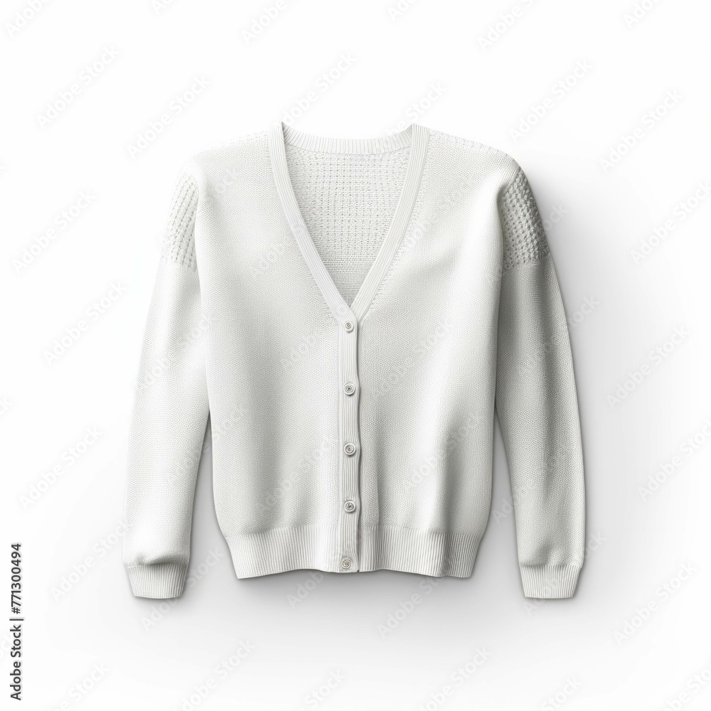 White Cardigan isolated on white background White Cardigan isolated on white background