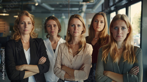 Group of business woman standing at the office