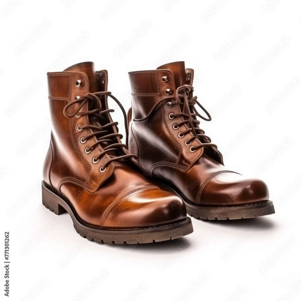 Brown Boots isolated on white background Brown Boots isolated on white background