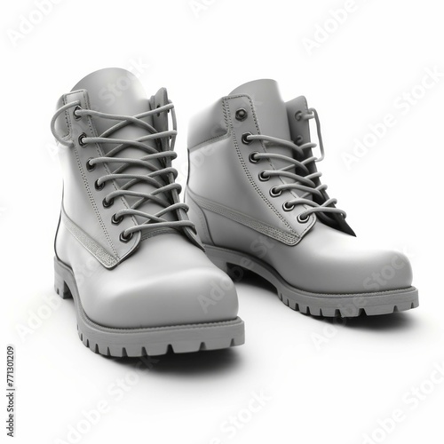 Gray Boots isolated on white background
