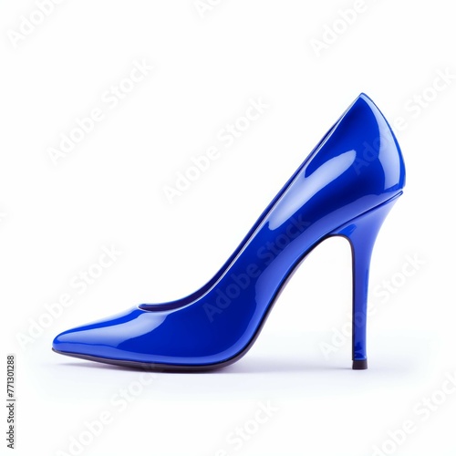 Blue High Heels isolated on white background