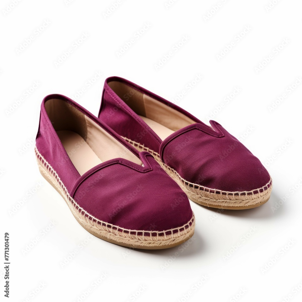 Bordeaux Espadrilles isolated on white background Bordeaux Espadrilles isolated on white background