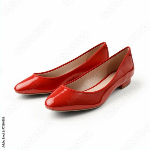 Red Flats isolated on white background