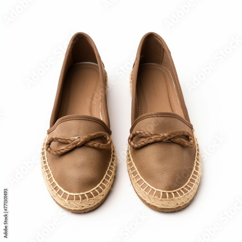 Brown Espadrilles isolated on white background