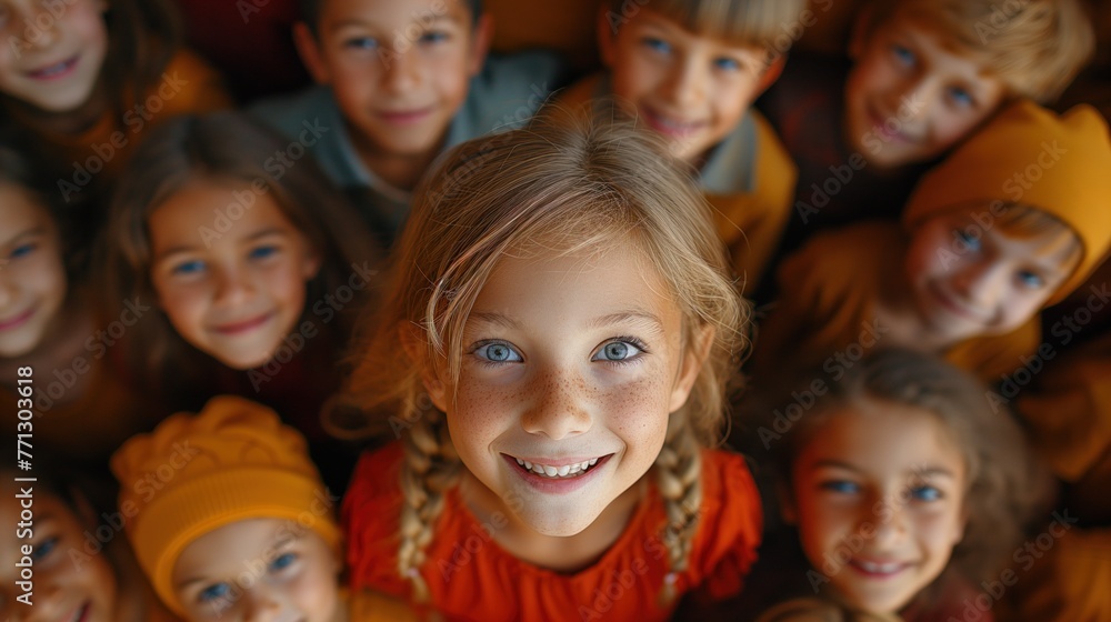 portrait of a group of happy children portrait of a group of happy children