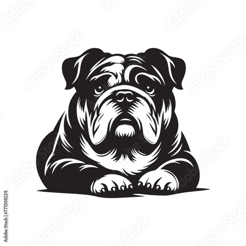 Bulldog Silhouette: Strong, Resolute Canine Breed Profile for Design and Graphic Projects- bulldog vector stock.